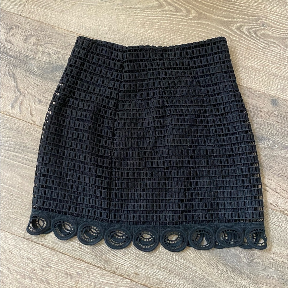 Gorgeous Black Sandro Lace Embellished Skirt